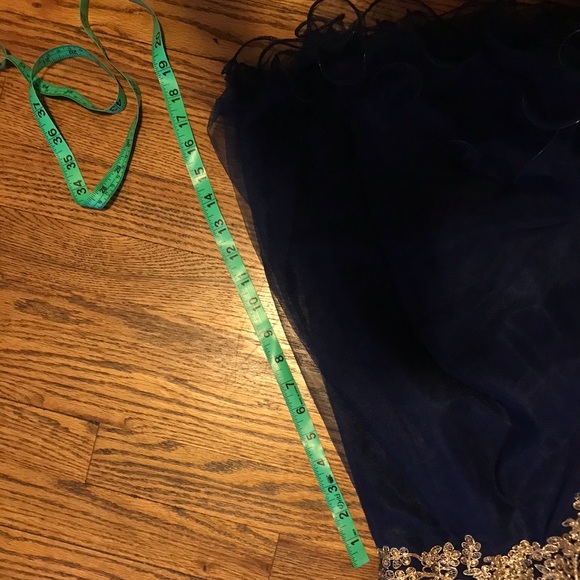 Navy and gold detailed homecoming dress - Picture 6 of 7